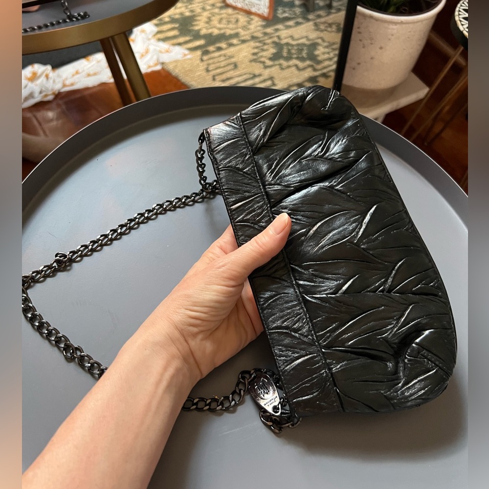 Jessica McClintock Black Quilted Chain-Strap Crossbody Bag - Picture 6 of 7